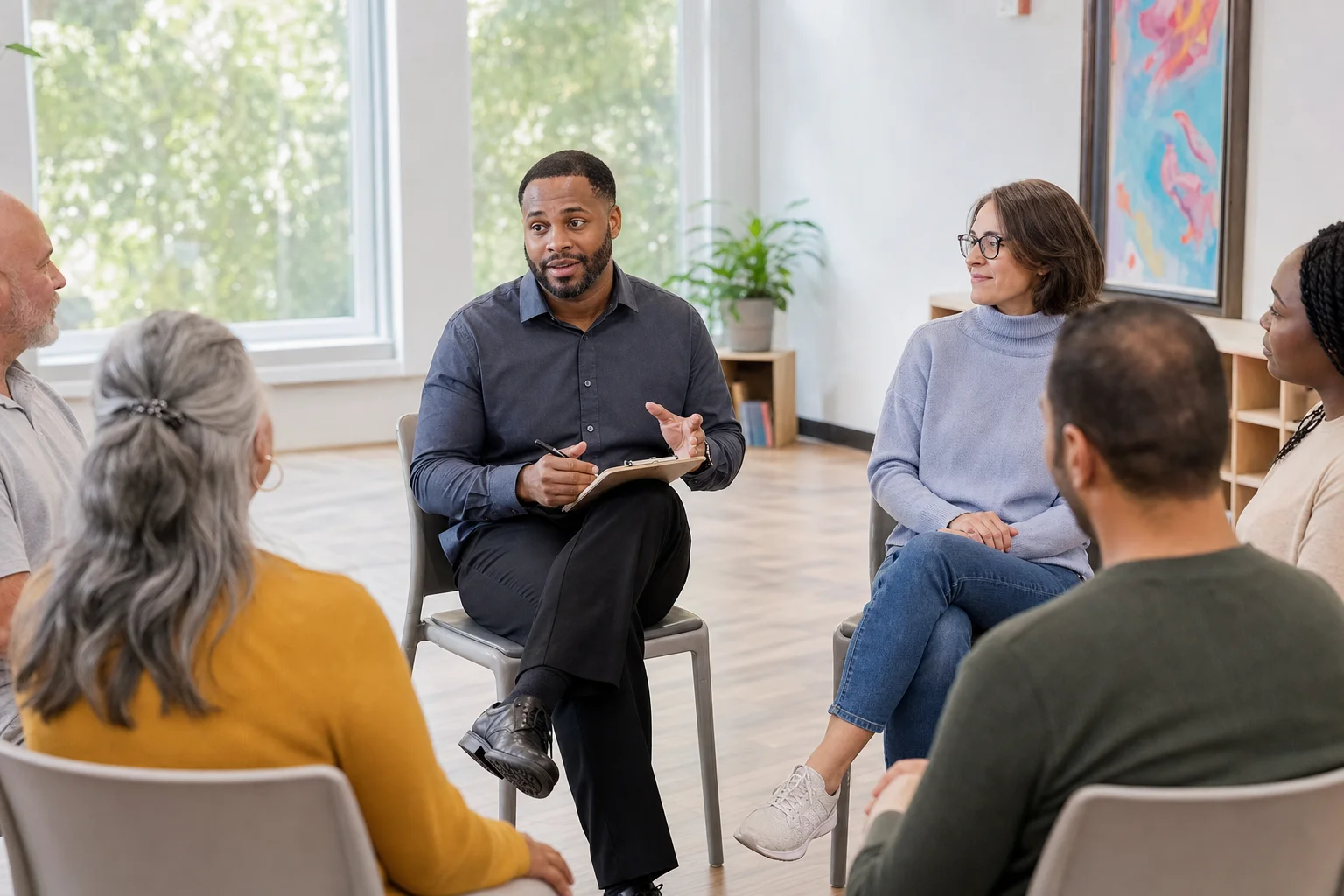 Psychosocial Rehabilitation group skills session at community center